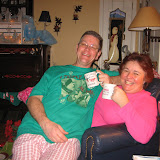 Katie's parents proudly display their grandparent mugs - Christmas 2009