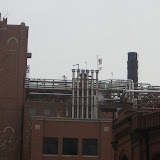 Giant pipes carry the brew from building to building.