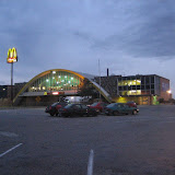 The largest McDonalds in the US.  It straddles the Oklahoma turnpike.