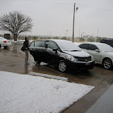 Well, we weren't expecting this!  Luckily the ground was warm and it melted quickly.