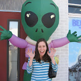 Katie reacts to the scenary in the UFO capital of the world, Roswell, NM.