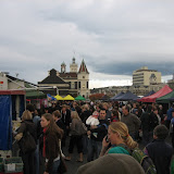 Hundreds of people gather at the Farmer's Market on Saturday mornings