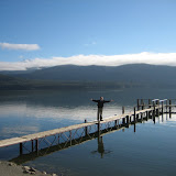 Dan (and his reflection) enjoying Lake Te Anau