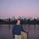 Amazing view of the Remarkables mountain range at the Queenstown harbor