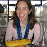 Katie (and Dan) enjoy REAL fish & chips - common NZ fare
