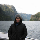 Katie enjoys the Milford Sound cruise