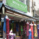 Look at all of the colorful fabrics in Little India in Kuala Lumpur!