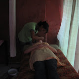 Katie receives a 20 minute face massage for $2 USD.
