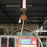 The gasoline pumps from the barrel into the measuring device