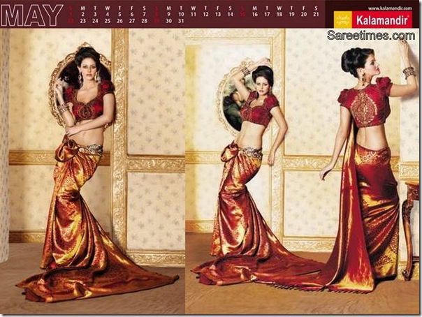 Maroon_Designer_Kalamandir_Saree