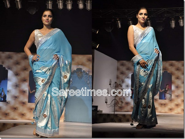 Umair_Zafar_Blue_Designer_Saree