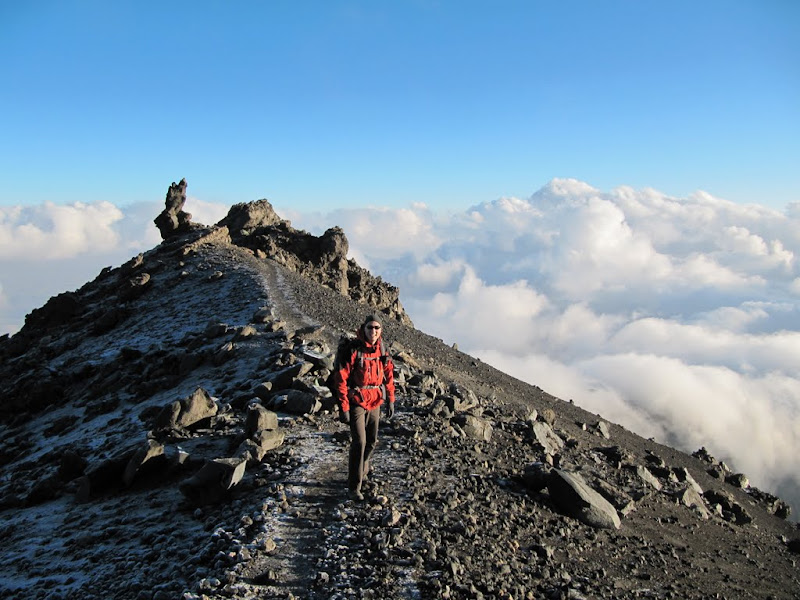 on the ridge of the Meru crater