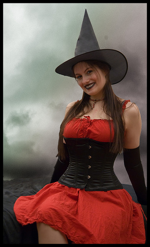 Witch in red