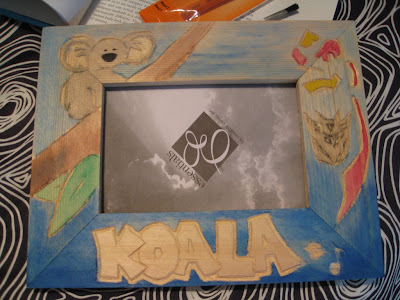 Basically the finished frame, except that the word koala and the whole note was inked in black. Love you cousin! :D