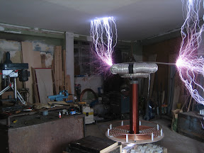 A Tesla coil in operation