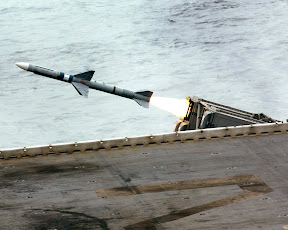 Sea Sparrow missile being fired
