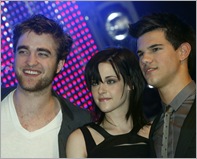 Robert Pattinson, Kristen Stewart, Taylor Lautner, the cast of 'Twilight Saga: New Moon' attends the annual HBV Jugendtreff concert event at Olympiahalle Muenchen. Munich, Germany - 14.11.2009 Credit: WENN.com