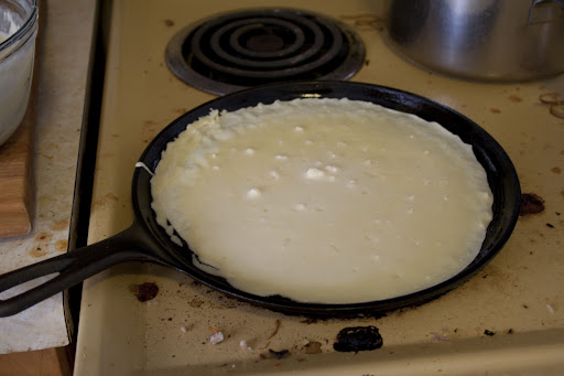 Pancake in progress