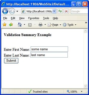 Validation Summary Example in ASP.NET