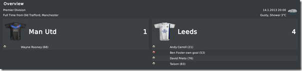 Manchester United - Leeds United 1:4, FM 2010