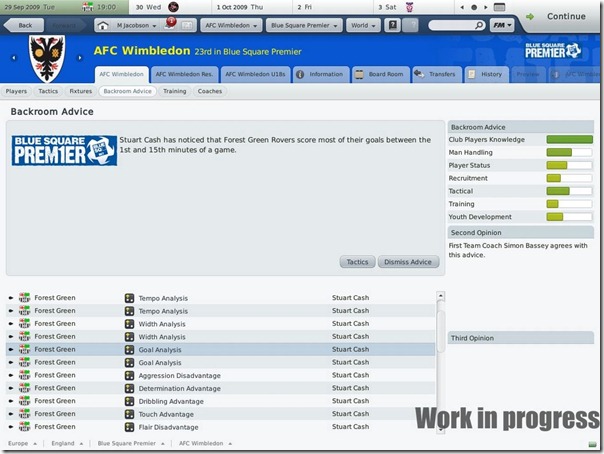 Football Manager 2010 Backroom Advices