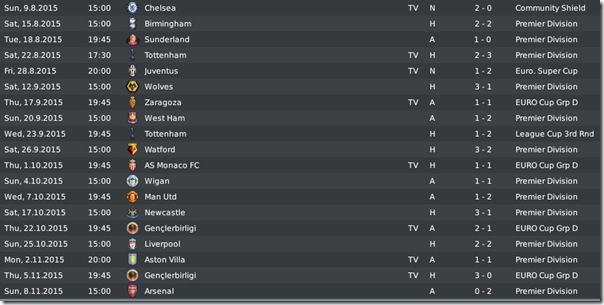 Leeds matches in season #7, FM10