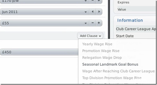 Football Manager 2011: Seasonal Landmark Goal Bonus