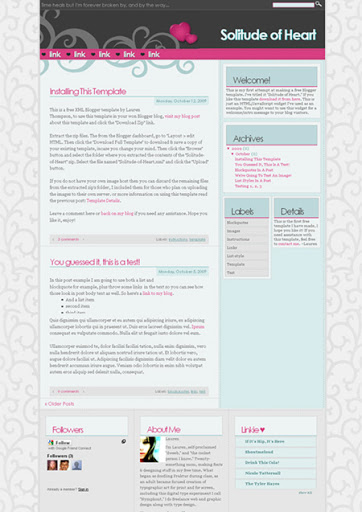 Free Blogger Template: Solitude of Heart