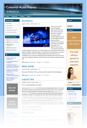 Celestial Aura 3 column wordpress theme