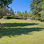 The view of the Sycamore Retreat from the large pond.