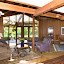 Looking at the formal living room and dining room. The photo was taken from the television area.