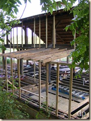 back wall and rafters