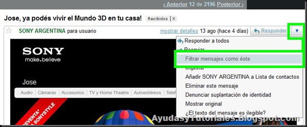 Gmail - Filtrar Mensajes como Este - AyudasyTutoriales