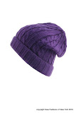 100% acrylic knit hat with brim 3022 purple