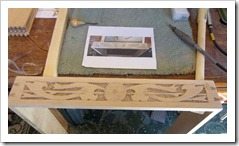 Box trestle table carvings