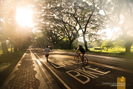 Morning Joggers at the Dedicated Bike Lanes in UP Diliman
