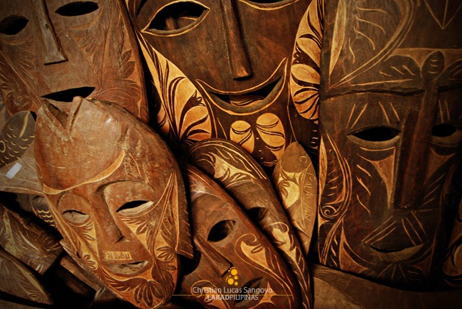 Huge Tribal Mask Carvings Greets Visitors as They Enter Coron's Souvenir Shop