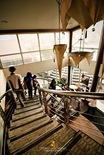 Grand Spiral Staircase to the Second Floor at Starbucks Tagaytay