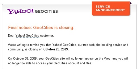 ลาก่อน geocities