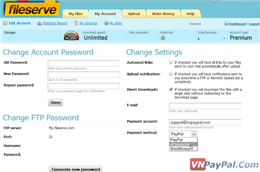 Kiếm Tiền Qua Upload Với FileServe [Hỗ Trợ Download Từ Việt Nam]