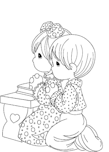 Dibujos para colorear de niños rezando | Colorear dibujos infantiles