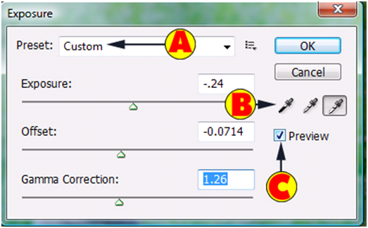 Exposure Dialog Box