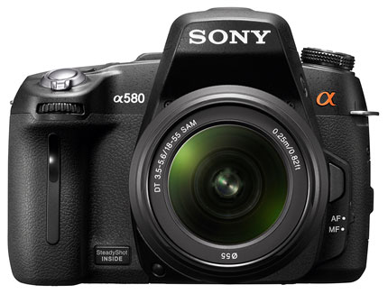 Sony's New High Performance HD DSLR A560, A580 with 3D sweep Panorama Unveiled image camera logo illustration