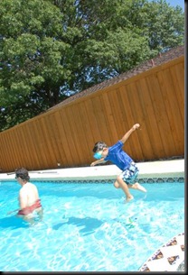 jumping in the pool