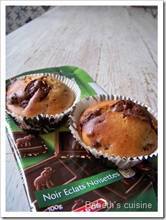muffins chocolat noisettes raisins secs