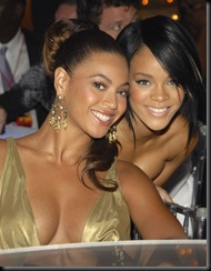 Singer Beyonce and Singer Rihanna in the audience at the 2007 MT