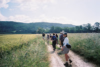 On the path.