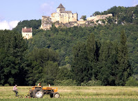 Farming beneath an ancient castle.