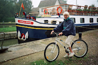 Cycling on the tow path.