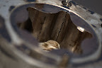 The crack in the old piece.